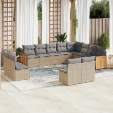 vidaXL 12 részes bézs polyrattan kerti ülőgarnitúra párnákkal kerti bútor