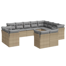 vidaXL 12 részes bézs polyrattan kerti ülőgarnitúra párnákkal (3218529) kerti bútor