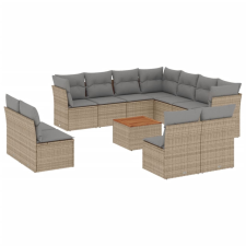 vidaXL 12 részes bézs polyrattan kerti ülőgarnitúra párnákkal (3223707) kerti bútor