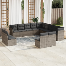 vidaXL 12 részes szürke polyrattan kerti ülőgarnitúra párnákkal kerti bútor