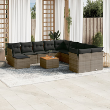 vidaXL 12 részes szürke polyrattan kerti ülőgarnitúra párnákkal kerti bútor