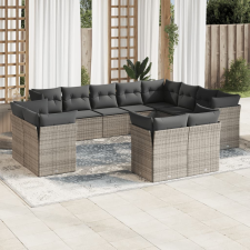 vidaXL 12 részes szürke polyrattan kerti ülőgarnitúra párnákkal kerti bútor
