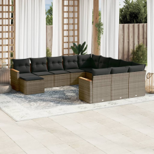 vidaXL 12 részes szürke polyrattan kerti ülőgarnitúra párnákkal kerti bútor