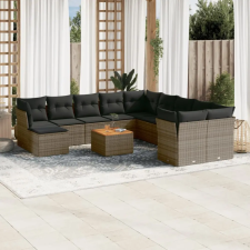 vidaXL 12 részes szürke polyrattan kerti ülőgarnitúra párnákkal kerti bútor