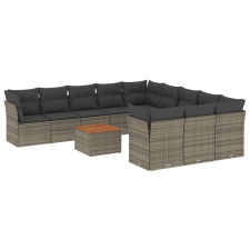 vidaXL 12 részes szürke polyrattan kerti ülőgarnitúra párnákkal (3223911) kerti bútor