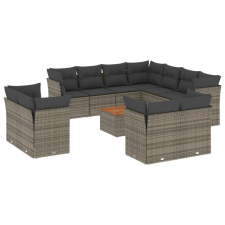 vidaXL 12 részes szürke polyrattan kerti ülőgarnitúra párnákkal (3256277) kerti bútor