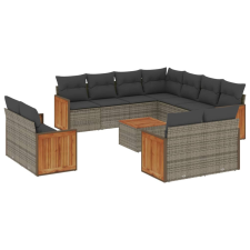 vidaXL 12 részes szürke polyrattan kerti ülőgarnitúra párnákkal (3260590) kerti bútor