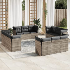 vidaXL 12 részes világosszürke polyrattan kerti ülőgarnitúra párnával kerti bútor