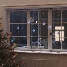 vidaXL 138 hideg fehér LED-es csillag és hold fényfüzér távirányítóval kültéri izzósor