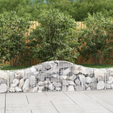 vidaXL 13 db íves horganyzott vas gabion kosár 200x30x40/60 cm bútor