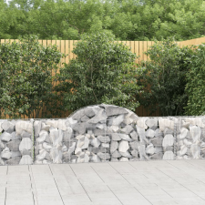 vidaXL 13 db íves horganyzott vas gabion kosár 200x30x60/80 cm kerti dekoráció