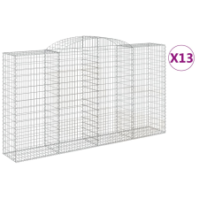 vidaXL 13 db íves horganyzott vas gabion kosár 300x50x160/180 cm (3146766) kerti tárolás