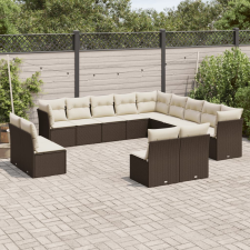 vidaXL 13 részes barna polyrattan kerti ülőgarnitúra párnákkal kerti bútor