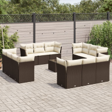 vidaXL 13 részes barna polyrattan kerti ülőgarnitúra párnákkal kerti bútor