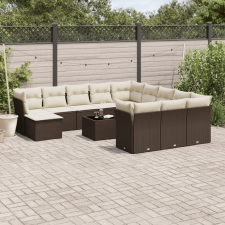 vidaXL 13 részes barna polyrattan kerti ülőgarnitúra párnákkal kerti bútor