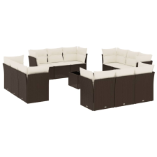 vidaXL 13 részes barna polyrattan kerti ülőgarnitúra párnákkal (3249182) kerti bútor