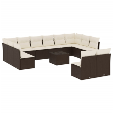 vidaXL 13 részes barna polyrattan kerti ülőgarnitúra párnákkal (3250222) kerti bútor