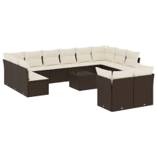 vidaXL 13 részes barna polyrattan kerti ülőgarnitúra párnákkal (3250282) kerti bútor
