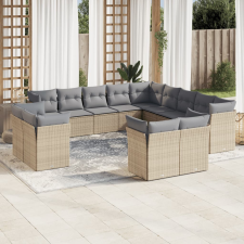 vidaXL 13 részes bézs polyrattan kerti ülőgarnitúra párnákkal kerti bútor