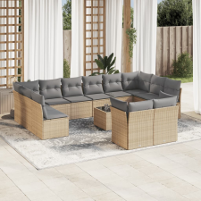 vidaXL 13 részes bézs polyrattan kerti ülőgarnitúra párnákkal kerti bútor