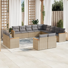 vidaXL 13 részes bézs polyrattan kerti ülőgarnitúra párnákkal kerti bútor