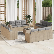 vidaXL 13 részes bézs polyrattan kerti ülőgarnitúra párnákkal kerti bútor
