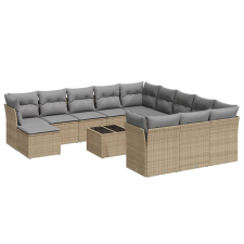 vidaXL 13 részes bézs polyrattan kerti ülőgarnitúra párnákkal (3250478) kerti bútor