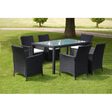vidaXL 13-részes kerti bútorgarnitúra fekete poly-rattan kerti bútor