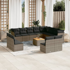 vidaXL 13 részes szürke polyrattan kerti ülőgarnitúra párnákkal kerti bútor
