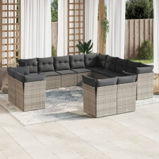 vidaXL 13 részes szürke polyrattan kerti ülőgarnitúra párnákkal kerti bútor
