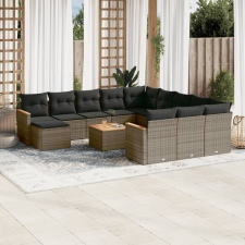 vidaXL 13 részes szürke polyrattan kerti ülőgarnitúra párnákkal kerti bútor