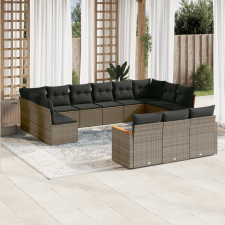 vidaXL 13 részes szürke polyrattan kerti ülőgarnitúra párnákkal kerti bútor