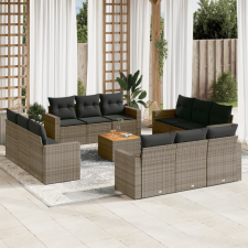 vidaXL 13 részes szürke polyrattan kerti ülőgarnitúra párnákkal kerti bútor