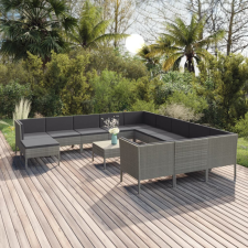 vidaXL 13 részes szürke polyrattan kerti ülőgarnitúra párnákkal kerti bútor