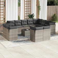 vidaXL 13 részes szürke polyrattan kerti ülőgarnitúra párnákkal kerti bútor