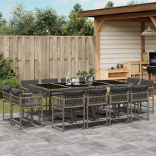 vidaXL 13 részes szürke polyrattan kerti ülőgarnitúra párnákkal kerti bútor