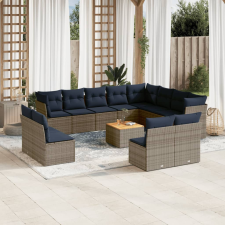vidaXL 13 részes szürke polyrattan kerti ülőgarnitúra párnákkal kerti bútor