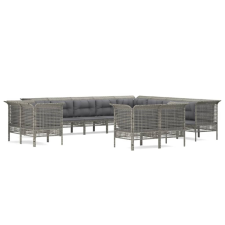 vidaXL 13 részes szürke polyrattan kerti ülőgarnitúra párnákkal (3187589) kerti bútor