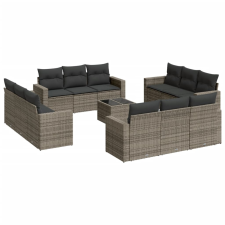 vidaXL 13 részes szürke polyrattan kerti ülőgarnitúra párnákkal (3218770) kerti bútor