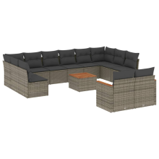 vidaXL 13 részes szürke polyrattan kerti ülőgarnitúra párnákkal (3226452) kerti bútor