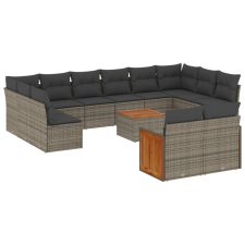 vidaXL 13 részes szürke polyrattan kerti ülőgarnitúra párnákkal (3228132) kerti bútor