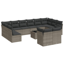 vidaXL 13 részes szürke polyrattan kerti ülőgarnitúra párnákkal (3250279) kerti bútor