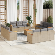 vidaXL 13részes vegyes bézs polyrattan kerti ülőgarnitúra párnákkal kerti bútor