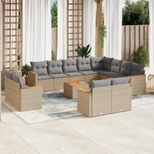 vidaXL 13részes vegyes bézs polyrattan kerti ülőgarnitúra párnákkal kerti bútor