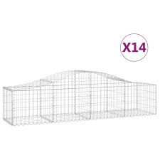 vidaXL 14 db íves horganyzott vas gabion kosár 200x50x40/60 cm (3145589) kerti tárolás
