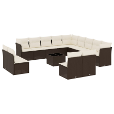 vidaXL 14 részes barna polyrattan kerti ülőgarnitúra párnákkal (3218503) kerti bútor