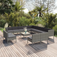 vidaXL 14 részes szürke polyrattan kerti ülőgarnitúra párnákkal kerti bútor