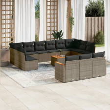 vidaXL 14 részes szürke polyrattan kerti ülőgarnitúra párnákkal kerti bútor