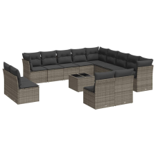 vidaXL 14 részes szürke polyrattan kerti ülőgarnitúra párnákkal (3218500) kerti bútor