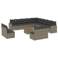 vidaXL 14 részes szürke polyrattan kerti ülőgarnitúra párnákkal (3224380) kerti bútor